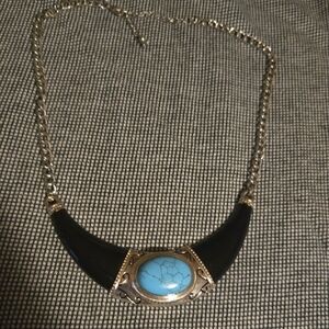 Elegant Black and Turquoise Necklace
